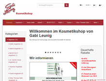 Tablet Screenshot of kosmetikshop-gabi-leunig.de